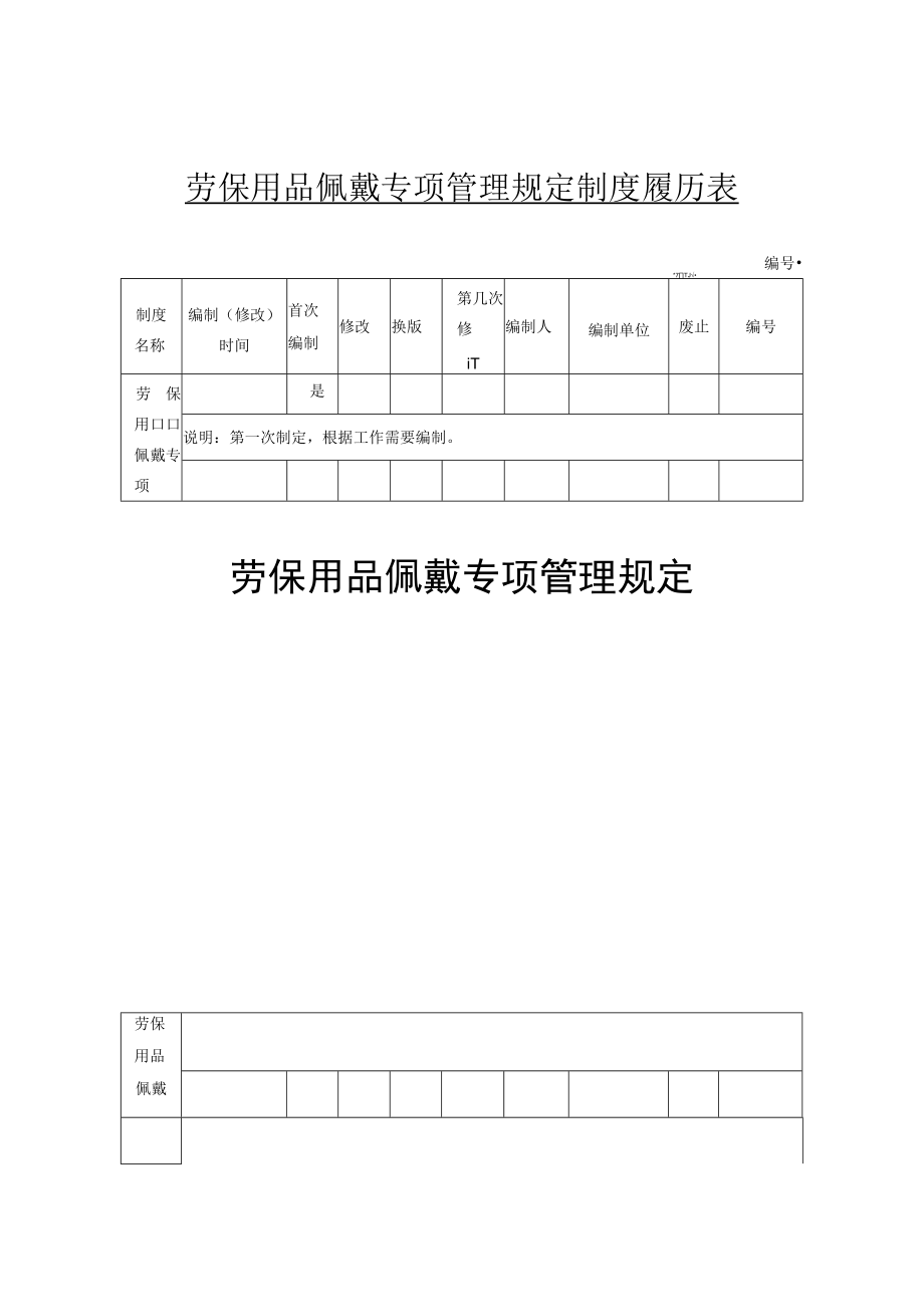 劳保用品佩戴专项管理规定.docx_第1页