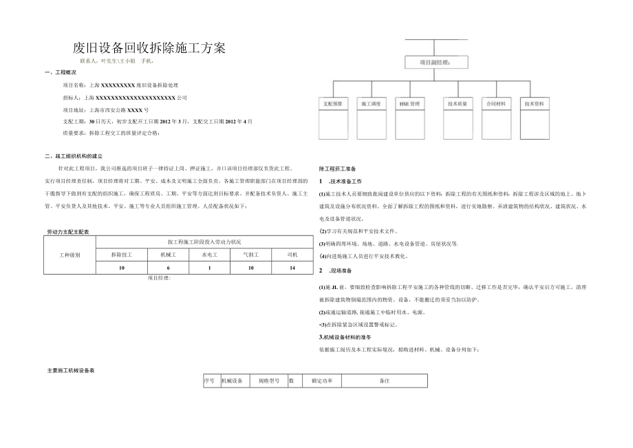 废旧设备回收拆除施工方案.docx_第1页