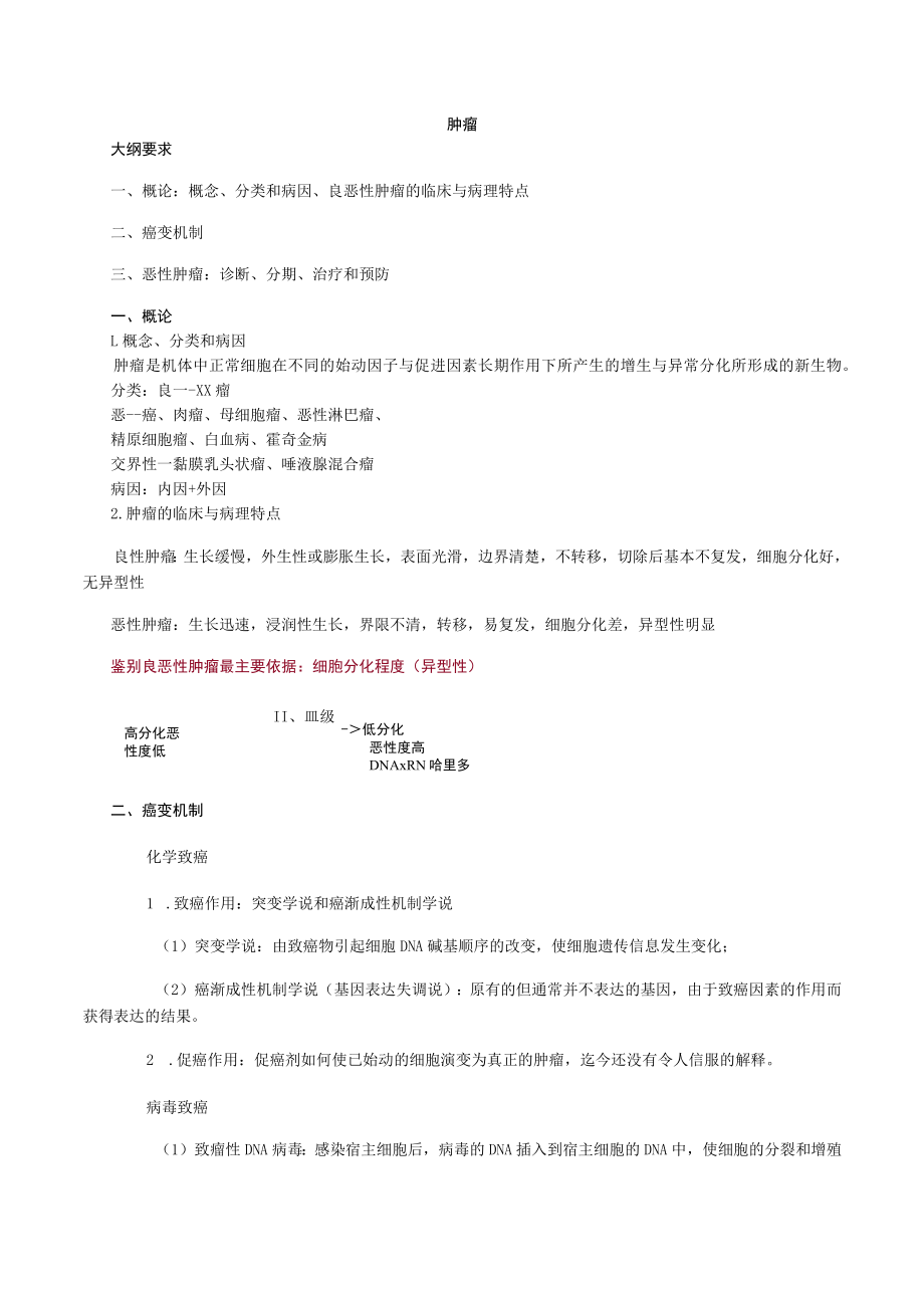 外科主治医师考试-外科学基础知识讲义10肿瘤.docx_第1页