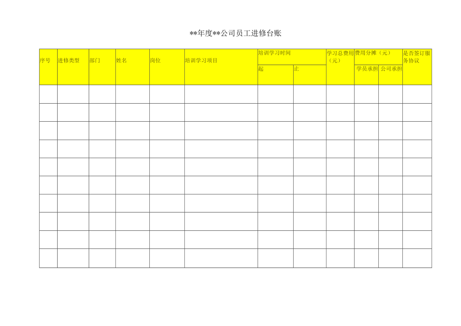 员工进修台账.docx_第1页