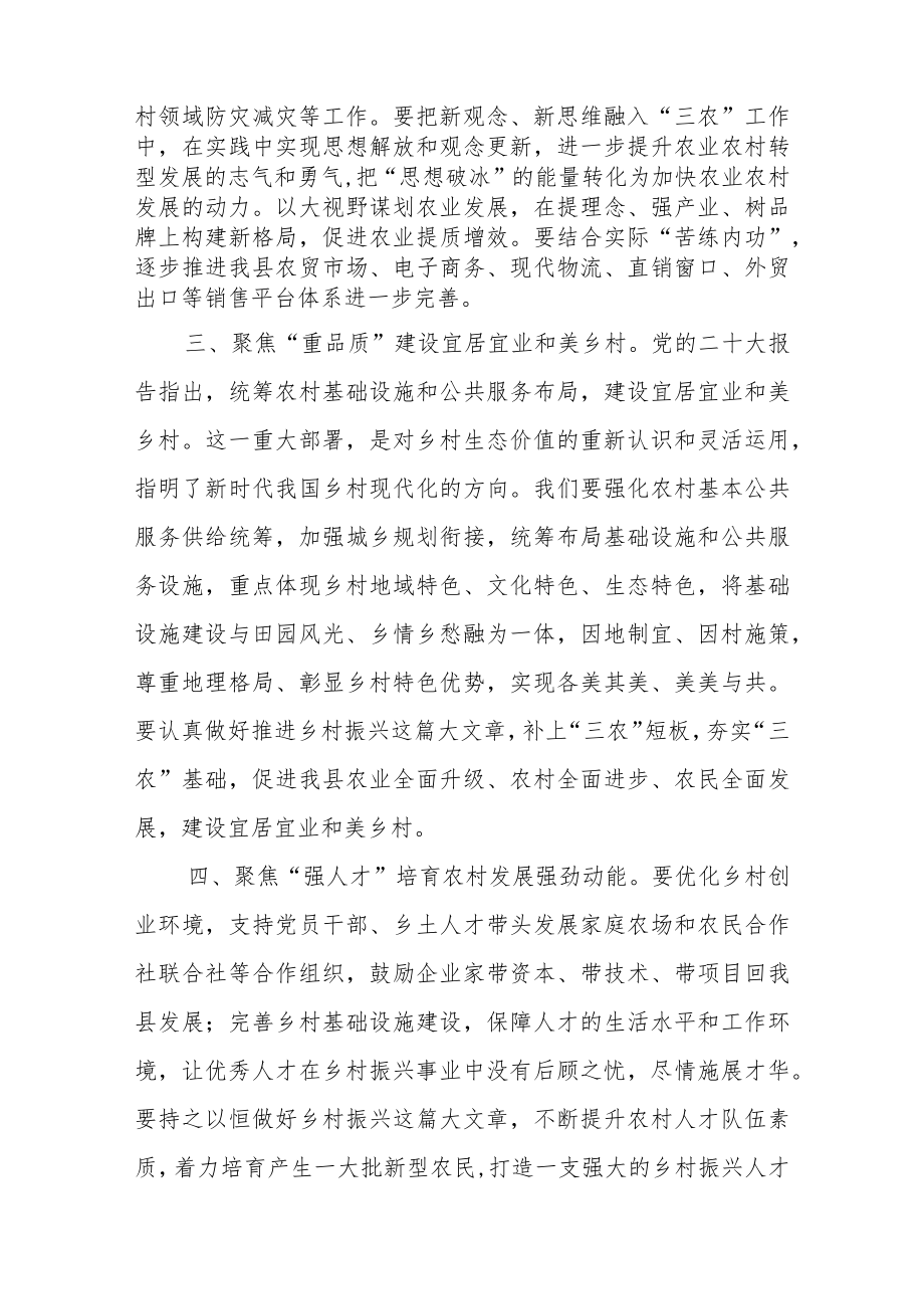 副县长在全县农业农村工作会议上的发言范本.docx_第2页