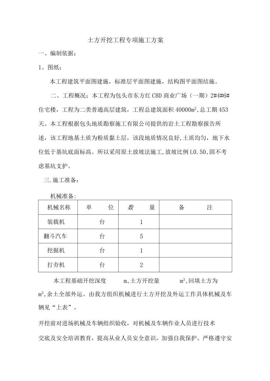 土方开挖工程专项施工方案.docx_第1页