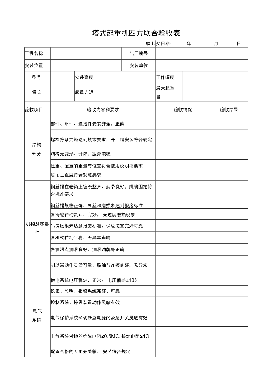 塔式起重机四方联合验收表.docx_第1页