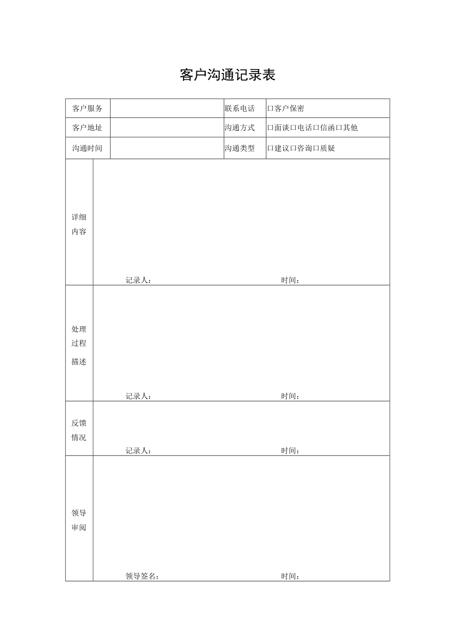 客户沟通记录表.docx_第1页