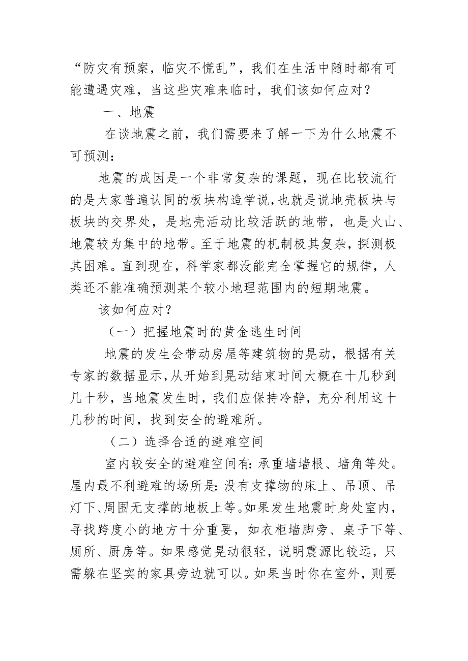 国际减灾日防灾减灾知识宣传讲稿.docx_第2页