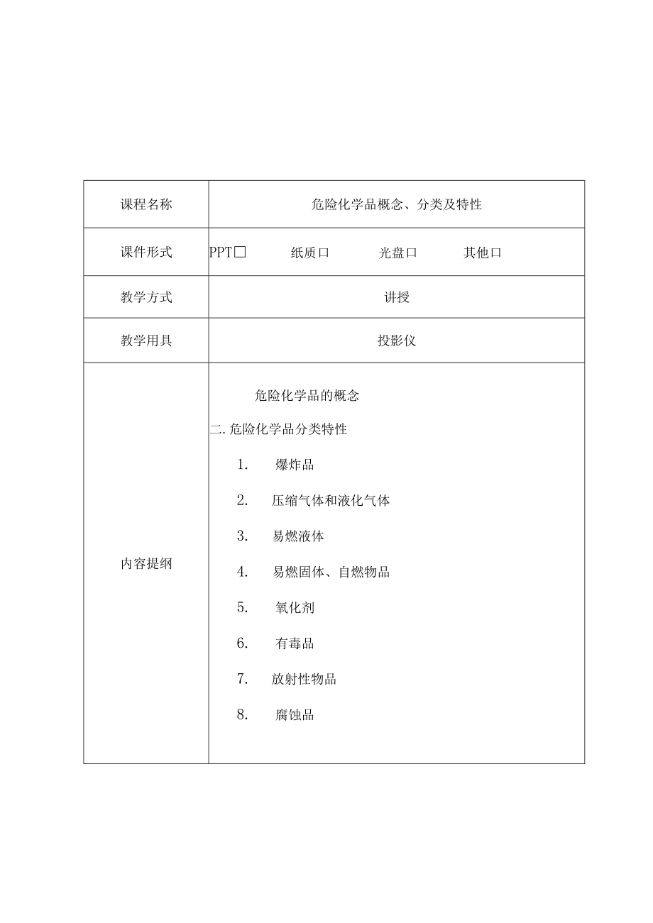 危化品管理人员培训教学大纲.docx_第2页