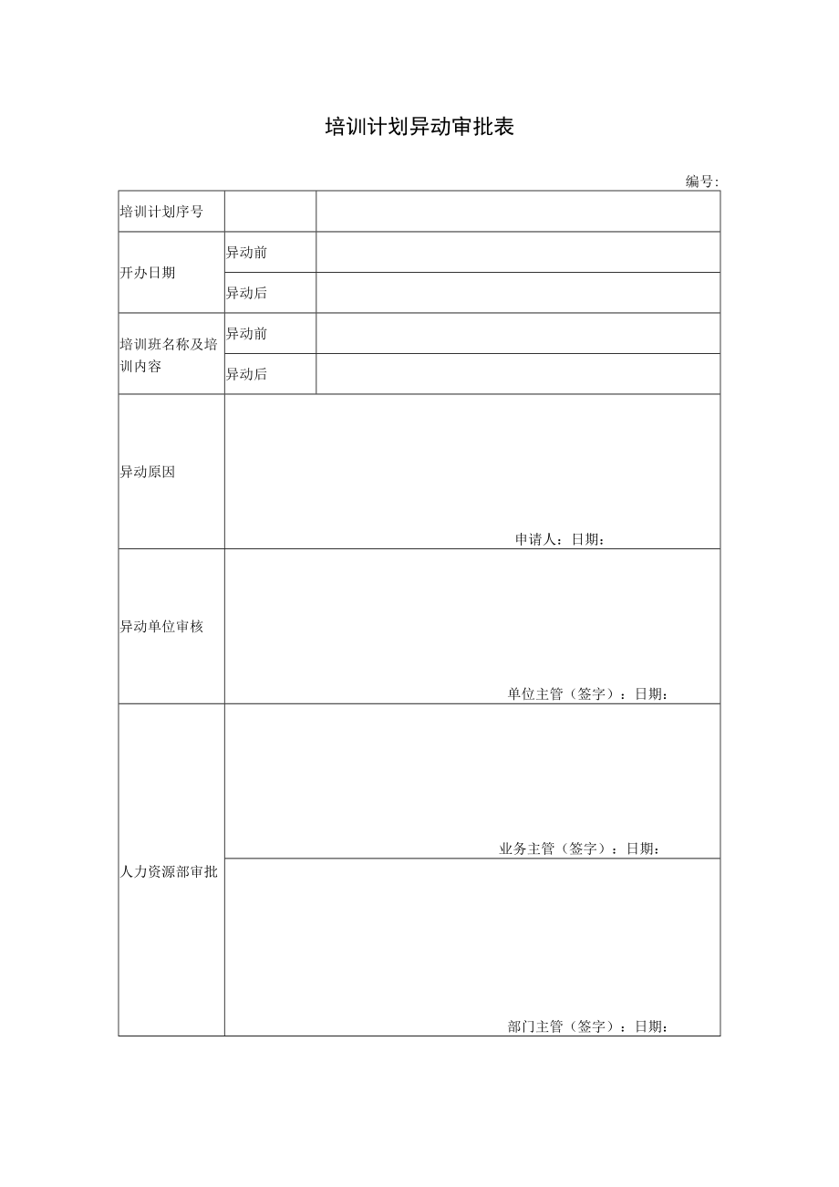 培训计划异动审批表（最新）.docx_第1页