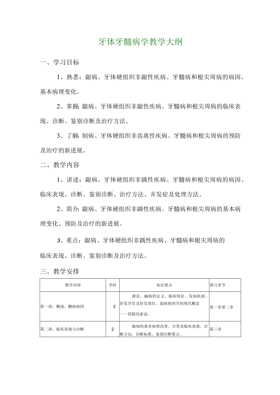 华北理工牙体牙髓病学教学大纲.docx_第1页