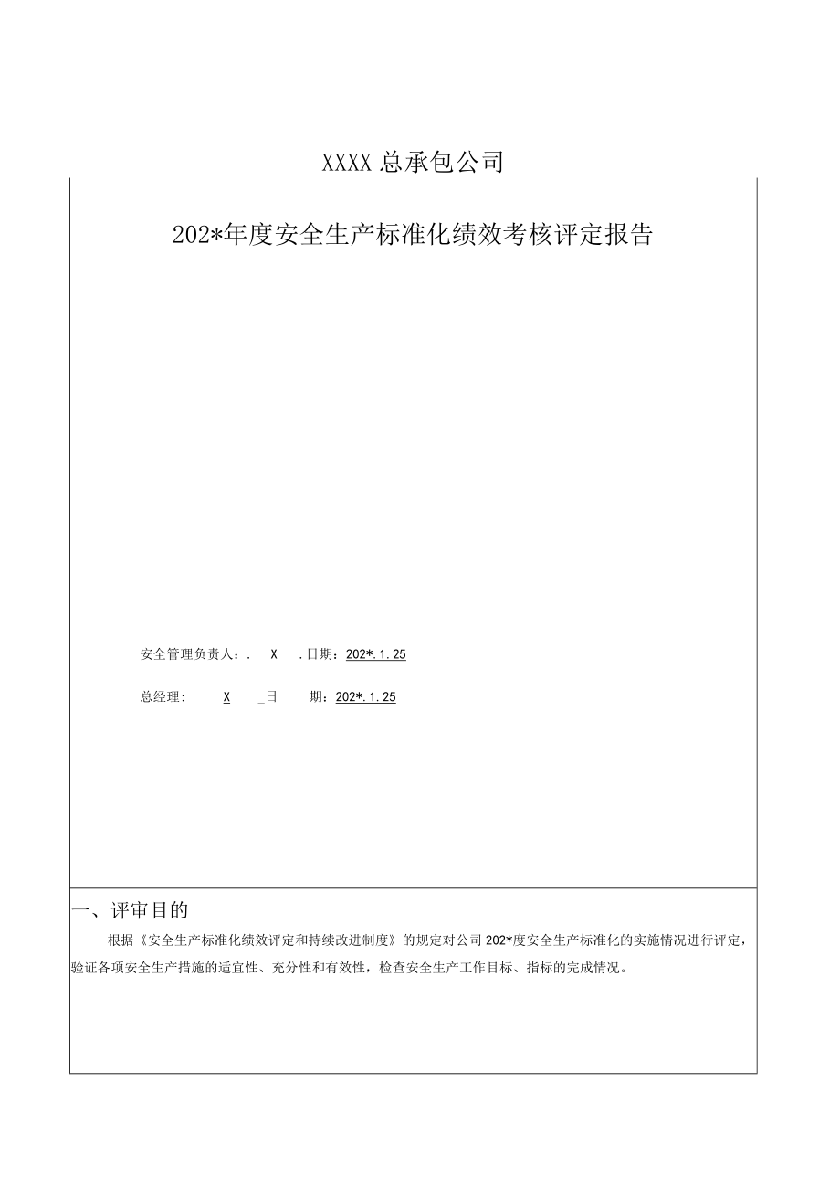 安全生产标准化评定报告模板.docx_第1页