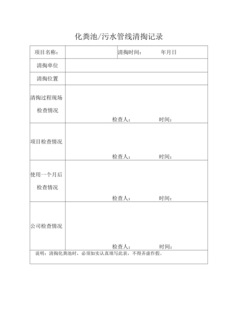 化粪池污水管线清掏记录.docx_第1页