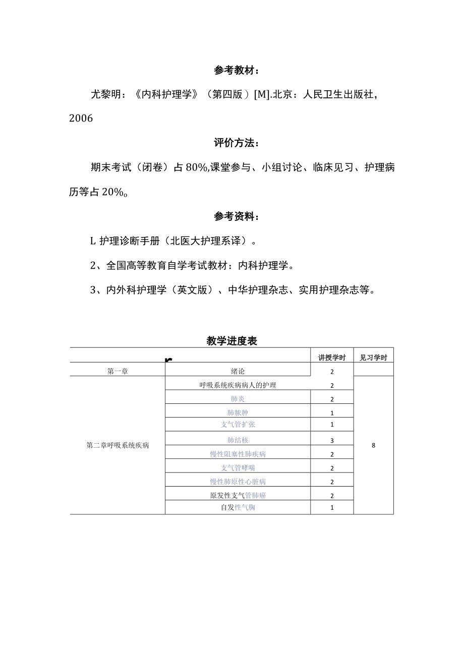 南华大内科护理学教学大纲.docx_第3页