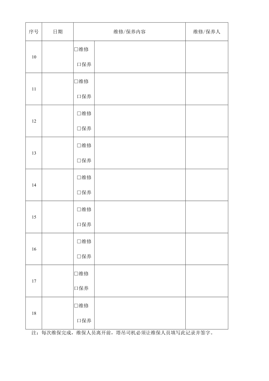 塔吊维修保养记录表.docx_第2页