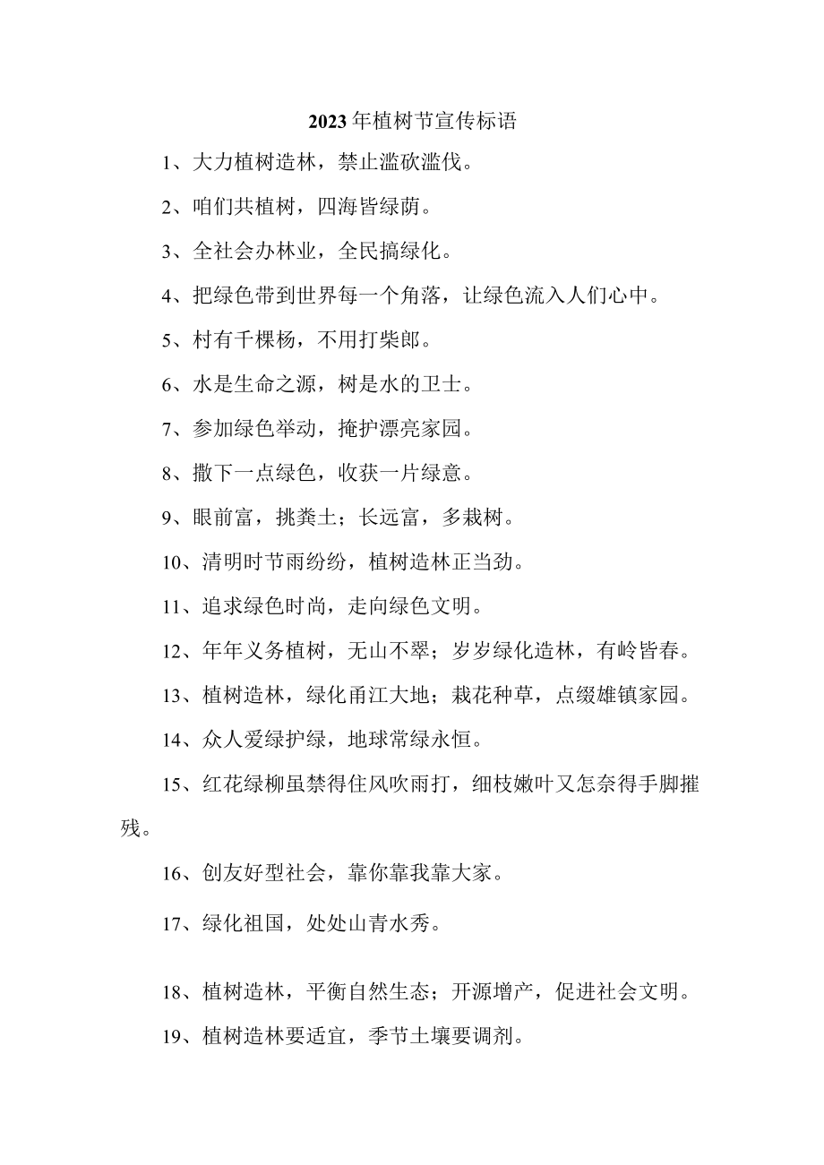 学校2023年植树节活动宣传标语（4份）.docx_第1页