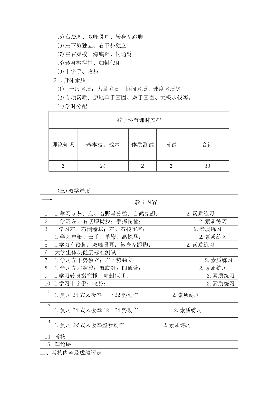 华北理工太极拳课程教学大纲.docx_第2页