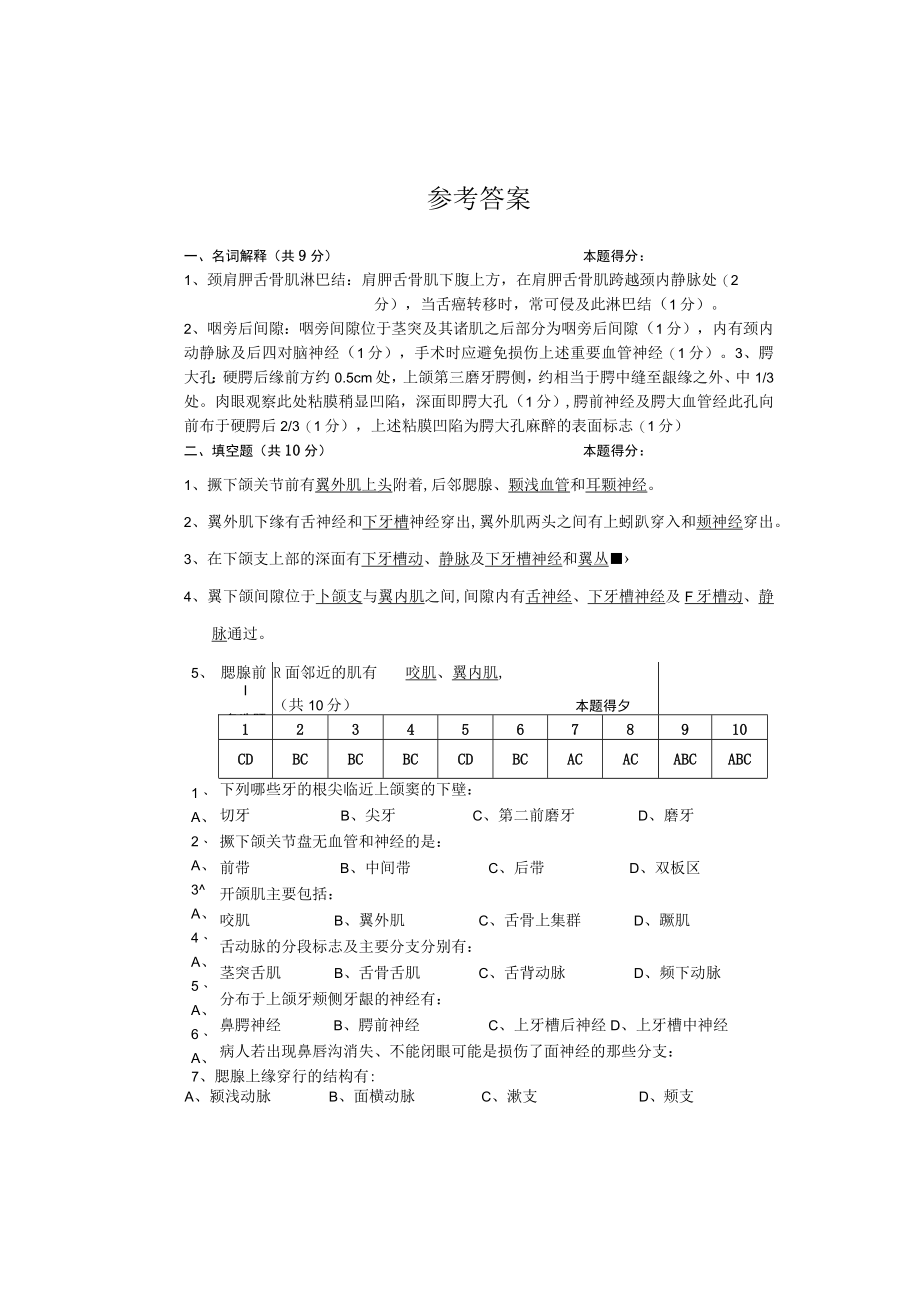 华北理工口腔解剖生理学期末试题（四）及答案.docx_第3页