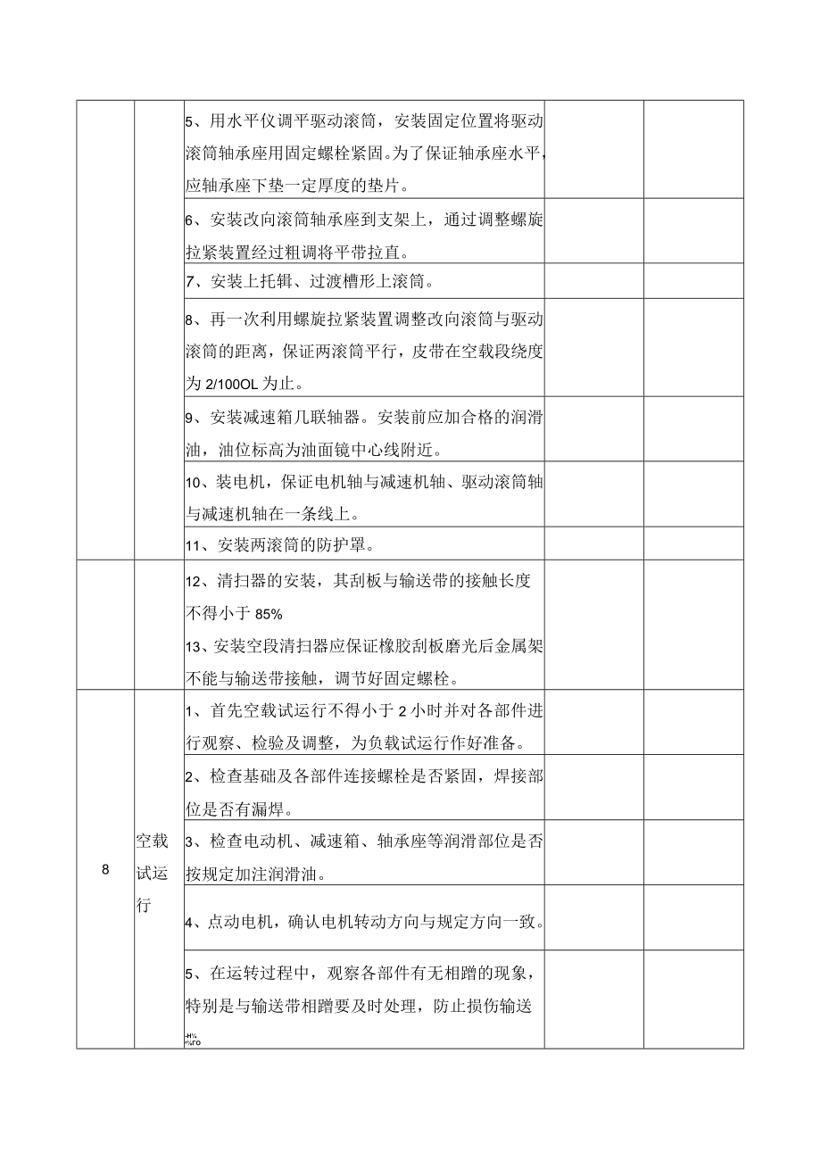 固定带式输送机检修作业程序、技术要求、质量控制点.docx_第3页