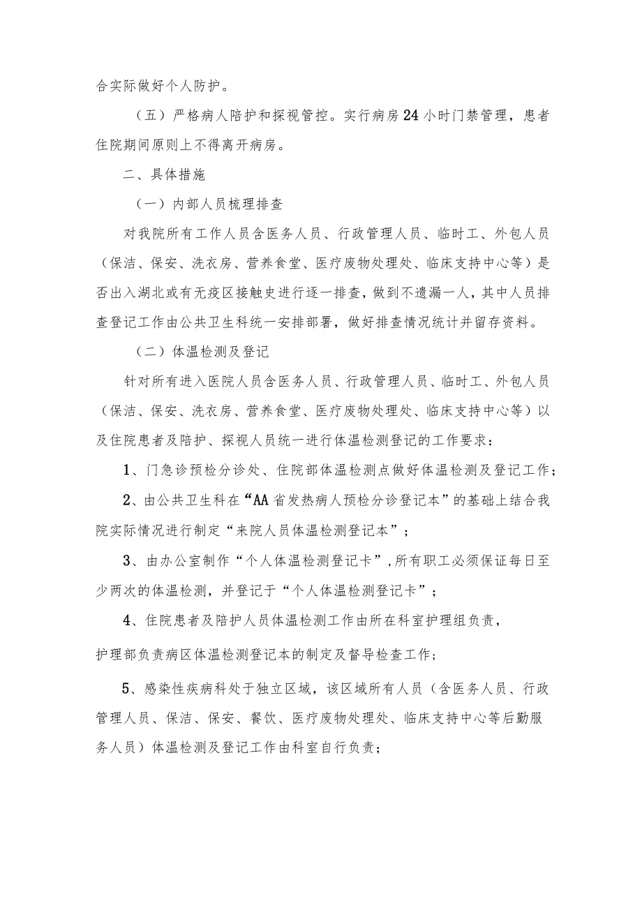 医院院内疫情防控工作方案及常态化责任分工.docx_第2页