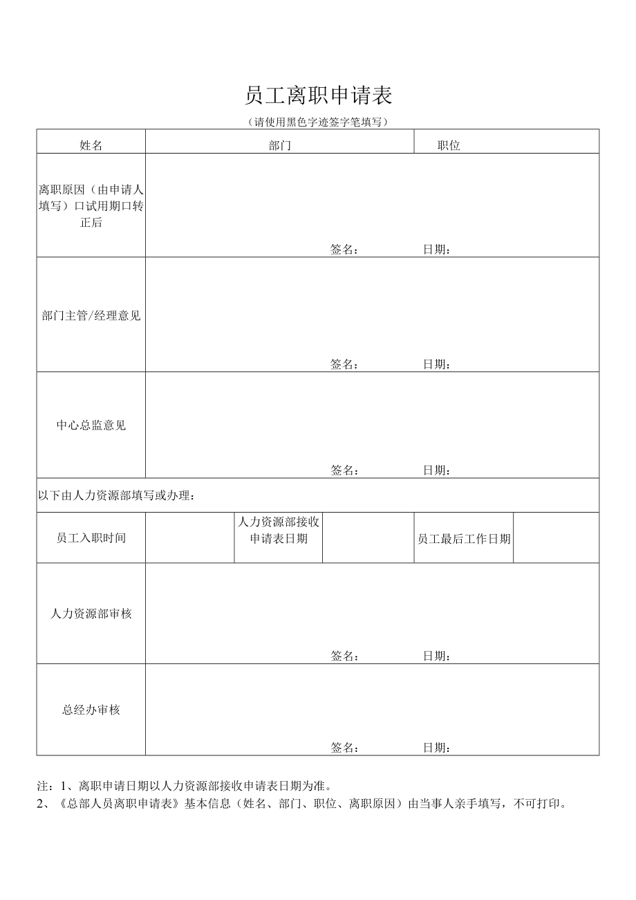 员工离职申请表.docx_第1页