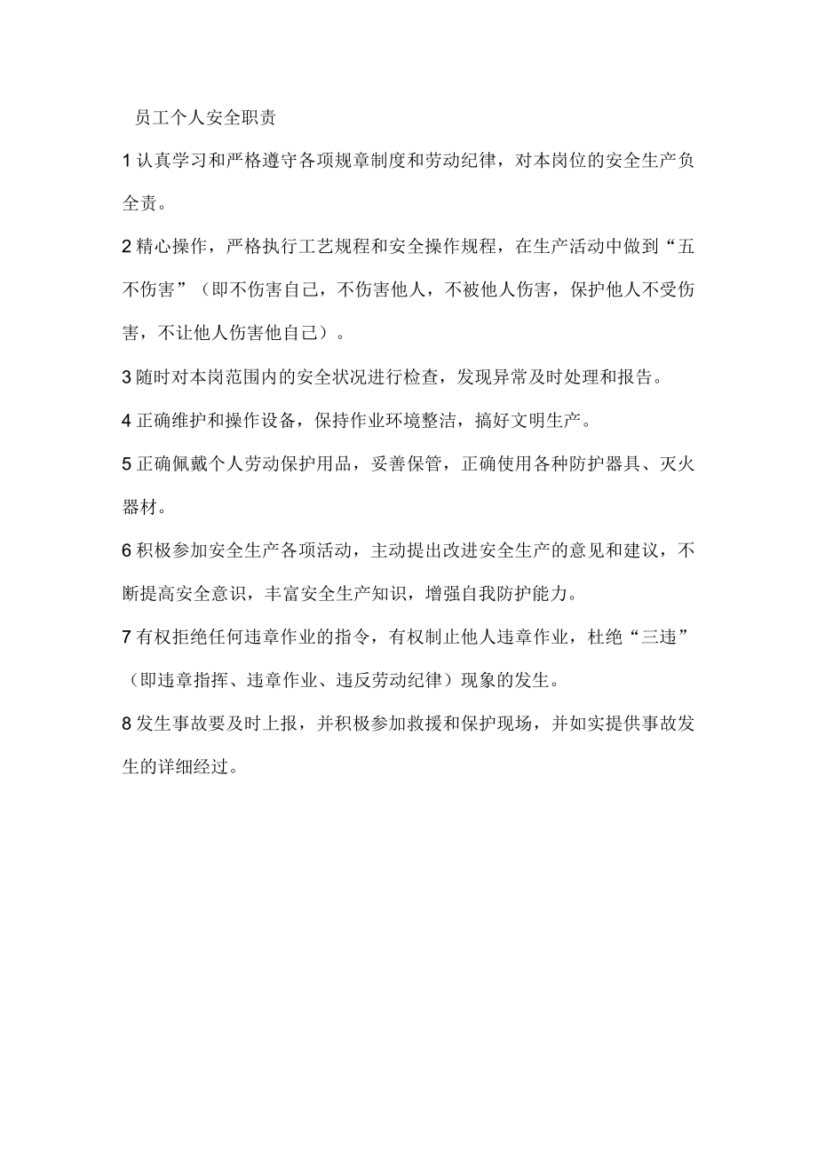 员工个人安全职责.docx_第1页