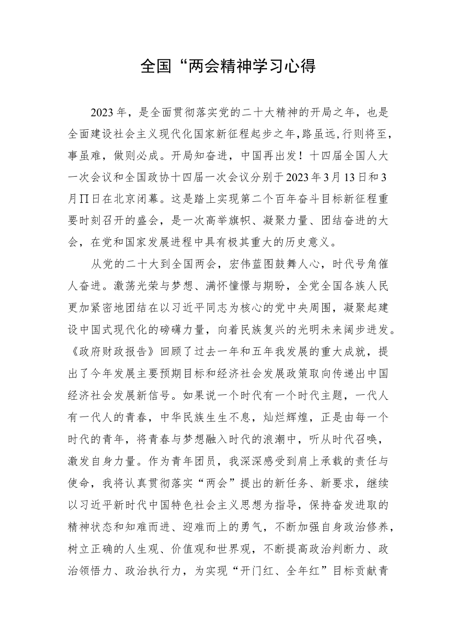 全国两会学习心得体会.docx_第1页