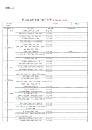 塔式起重机实体自查自纠表.docx