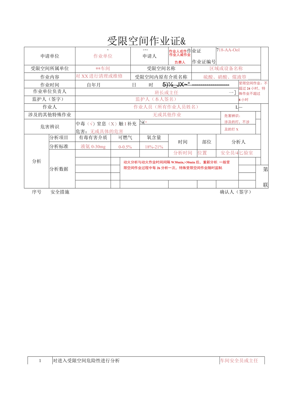 受限空间作业票证.docx_第1页