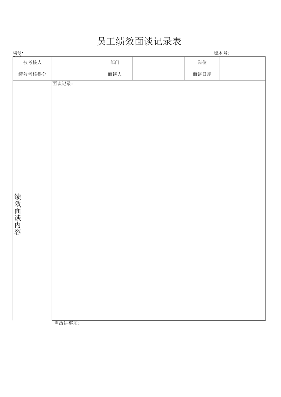 员工绩效面谈记录表.docx_第1页