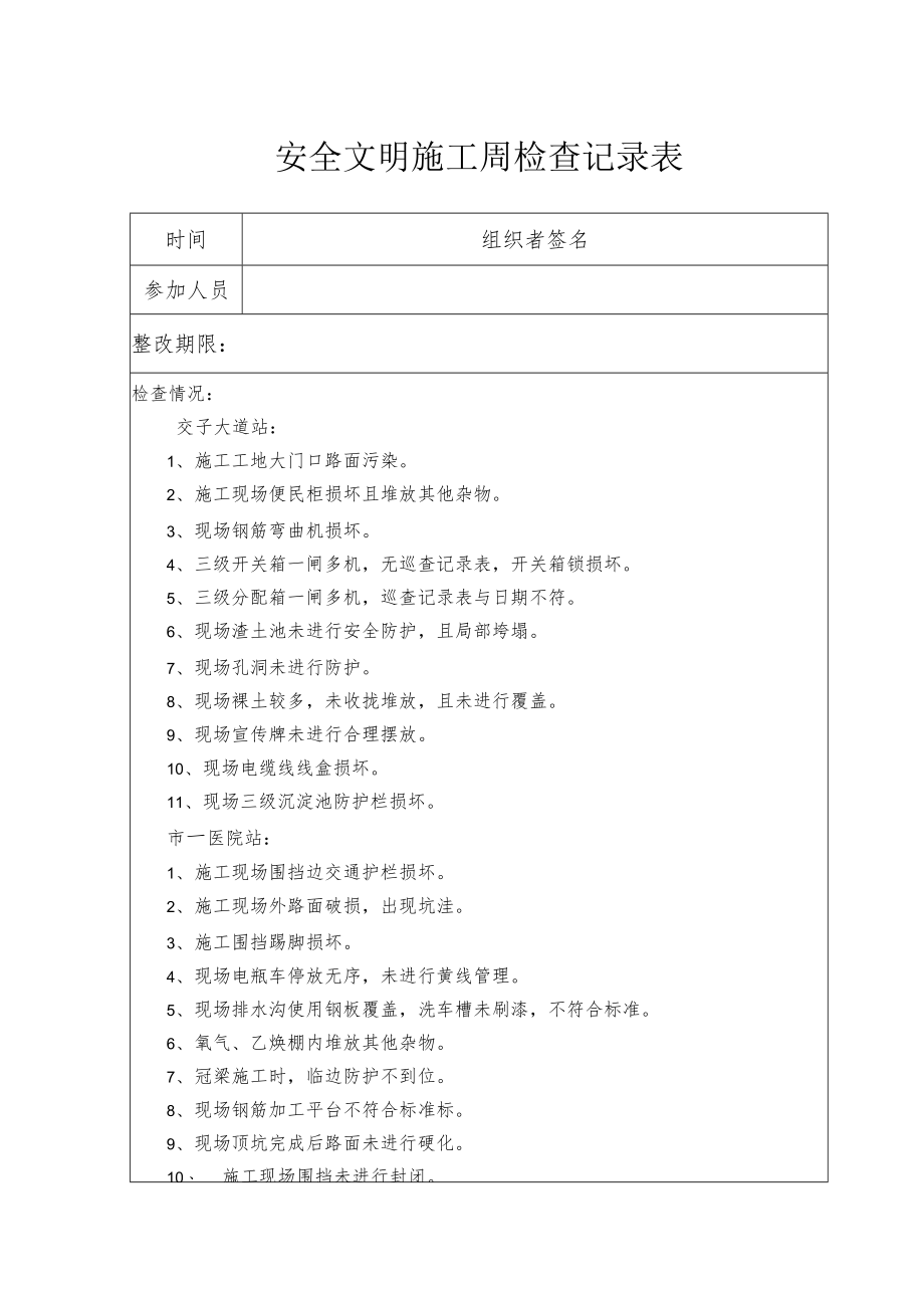 安全生产周检查记录表.docx_第1页