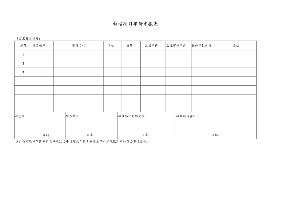 新增项目单价申报表.docx_第1页