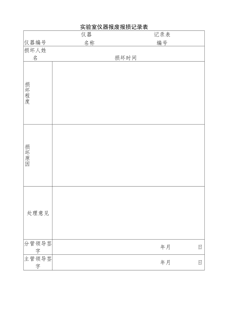 实验室仪器报废报损记录表.docx_第1页