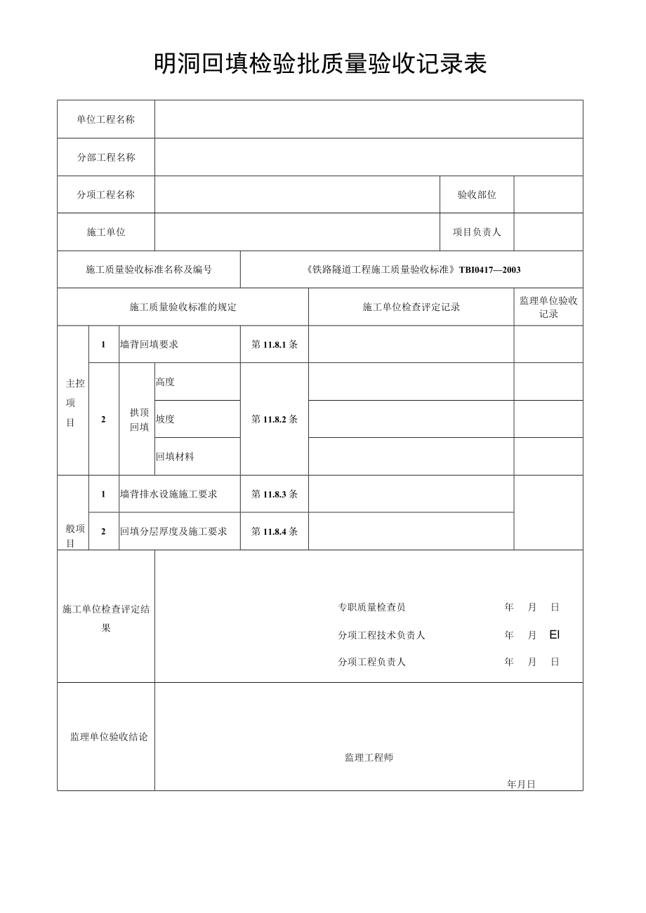 明洞回填检验批质量验收记录表.docx_第1页