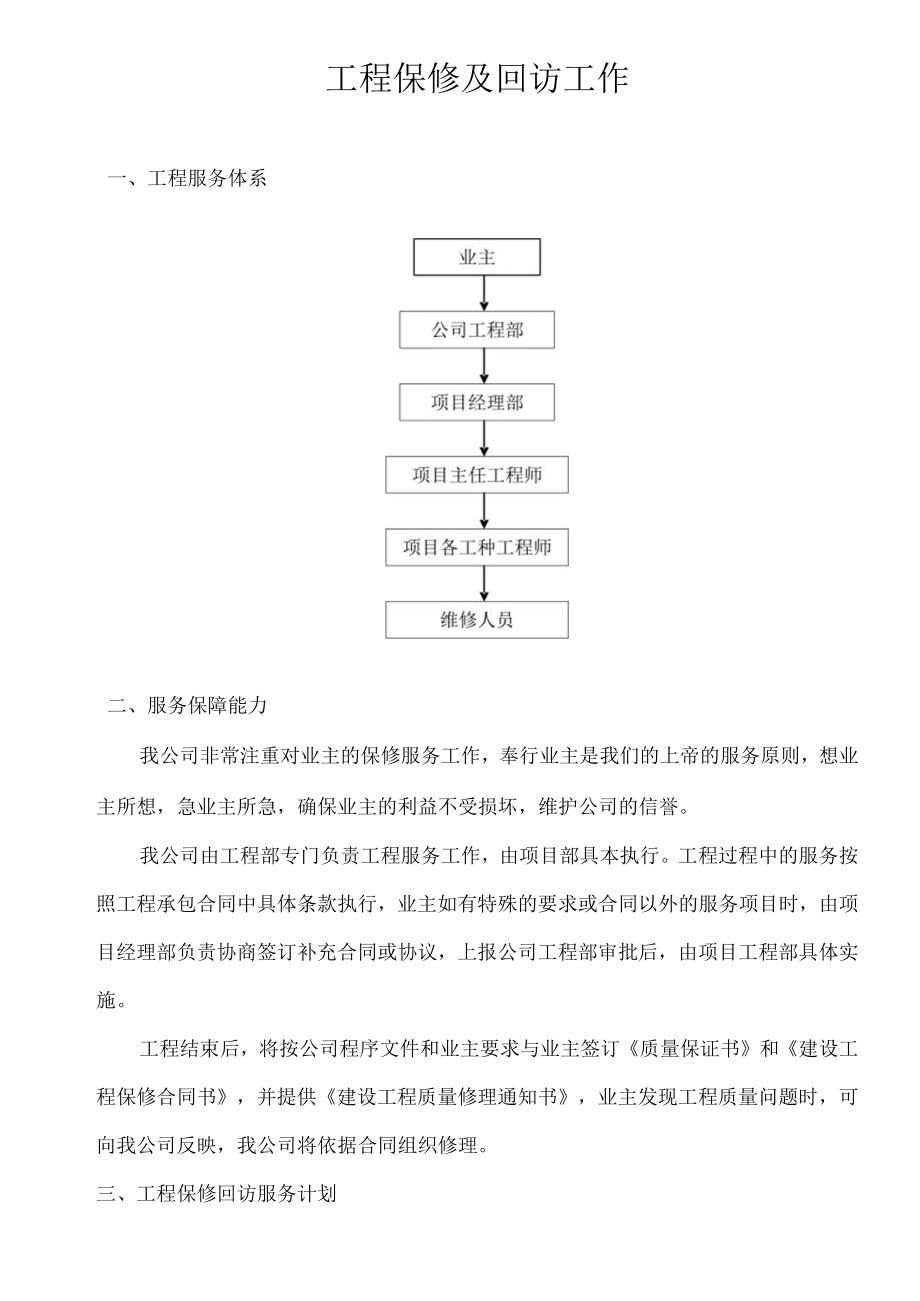 工程保修及回访工作.docx_第1页