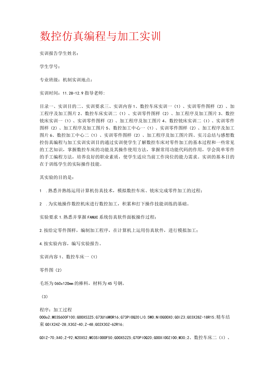 数控仿真编程与加工实训.docx_第1页