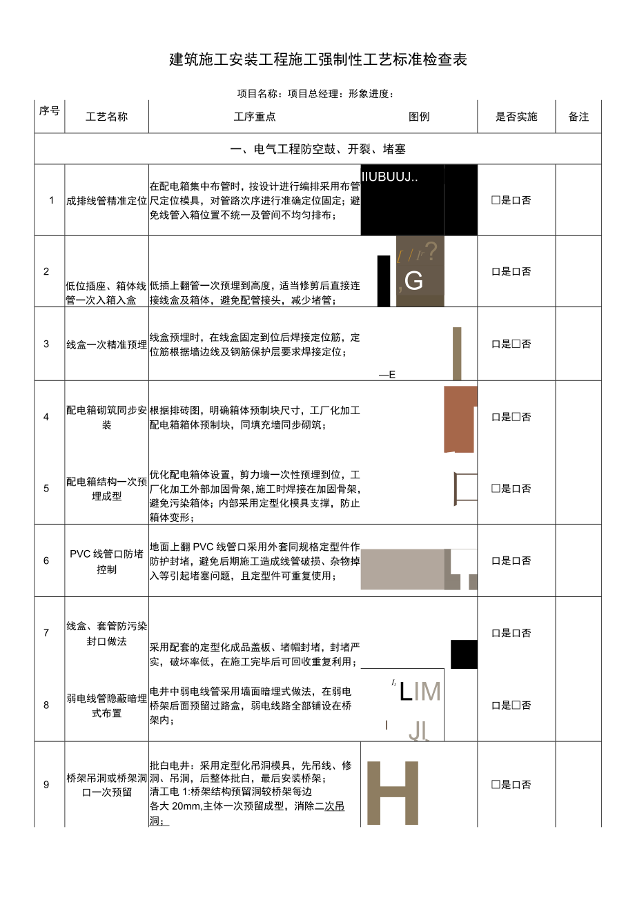 建筑施工安装工程质量检查表.docx_第1页