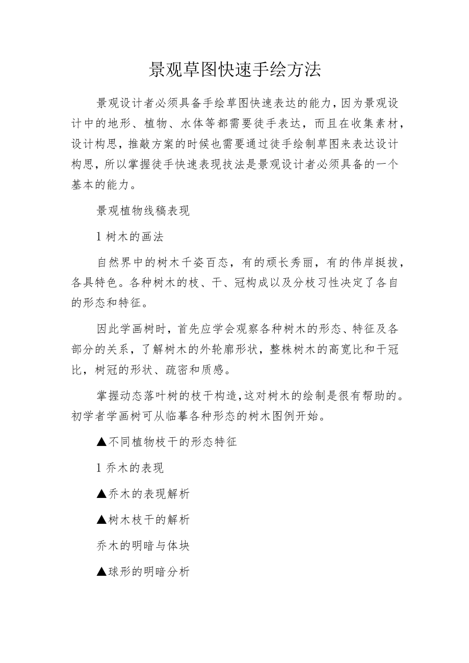 景观草图快速手绘方法.docx_第1页