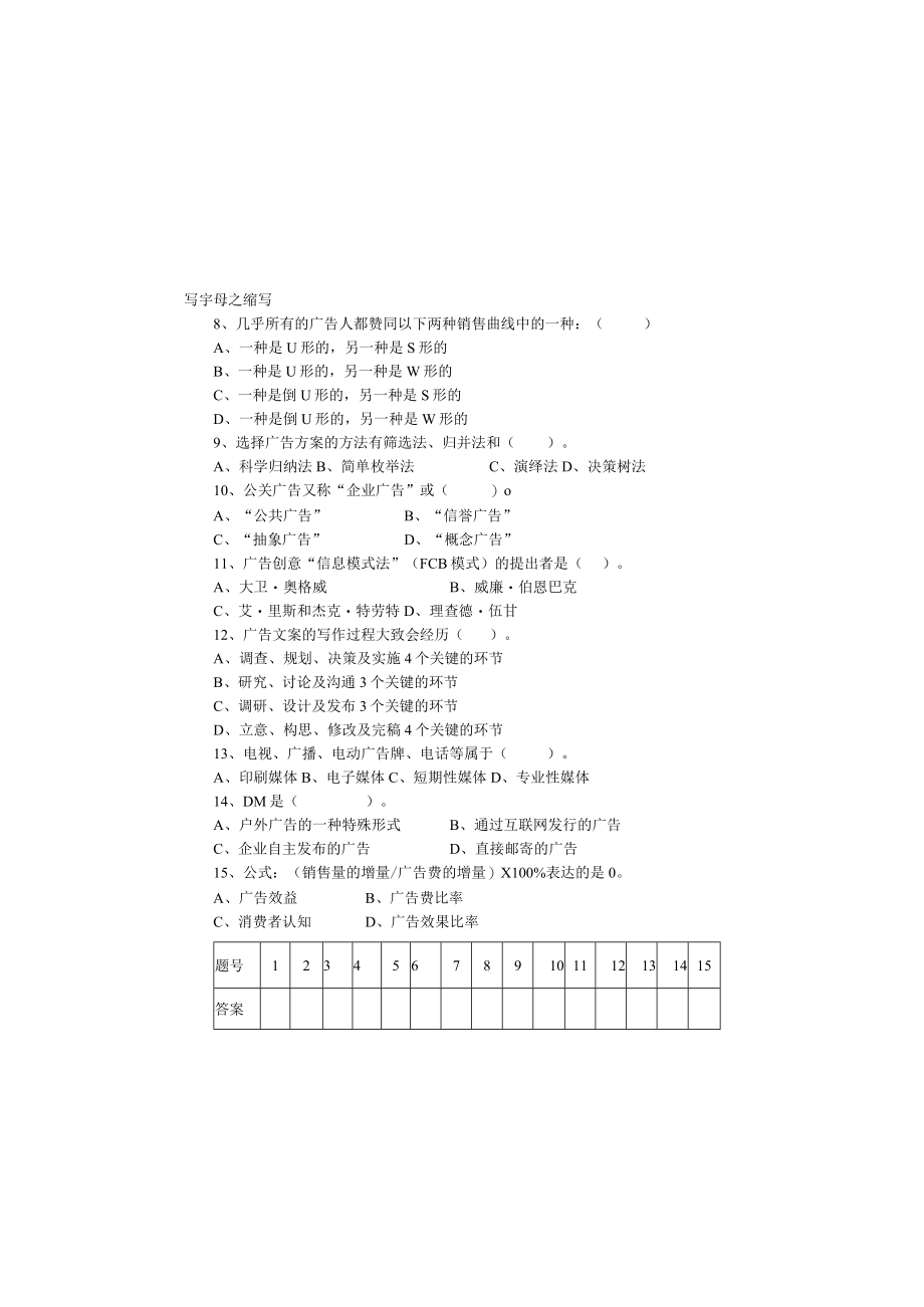 广东省技师职业技术学院《广告促销》期末试卷和答案.docx_第1页