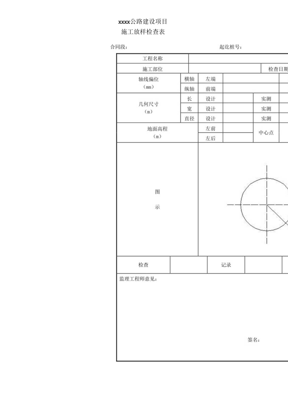 施工放样检查表.docx_第1页