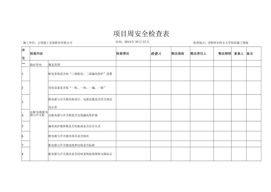 安全检查表2014.10.12.docx_第1页