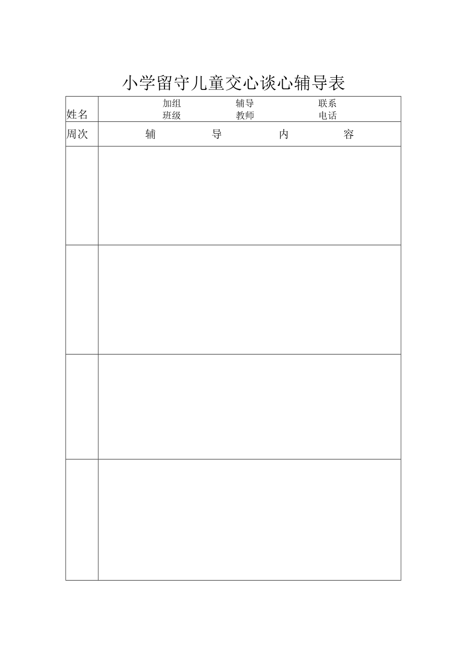 小学留守儿童交心谈心辅导表.docx_第1页