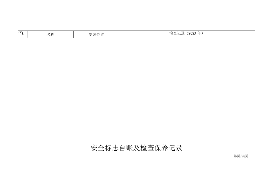 安全标志台账及检查保养记录.docx_第1页