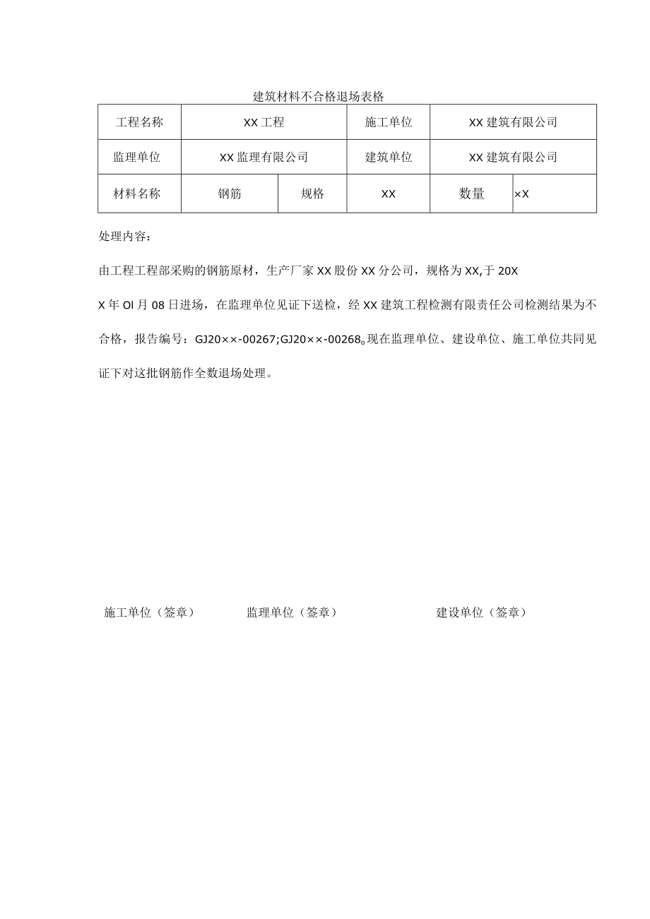 建筑材料不合格退场表格.docx_第1页