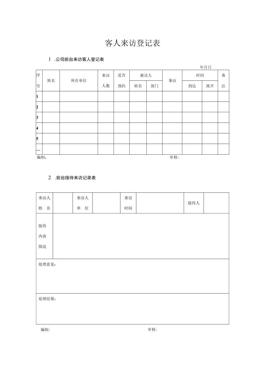 客人来访登记表3个.docx_第1页