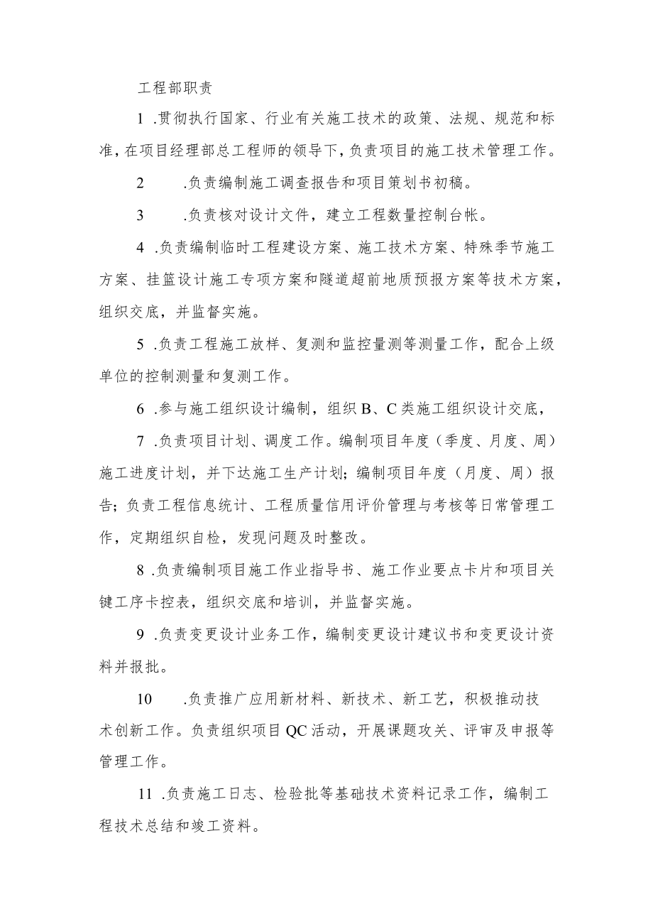 建筑施工工程部职责.docx_第1页