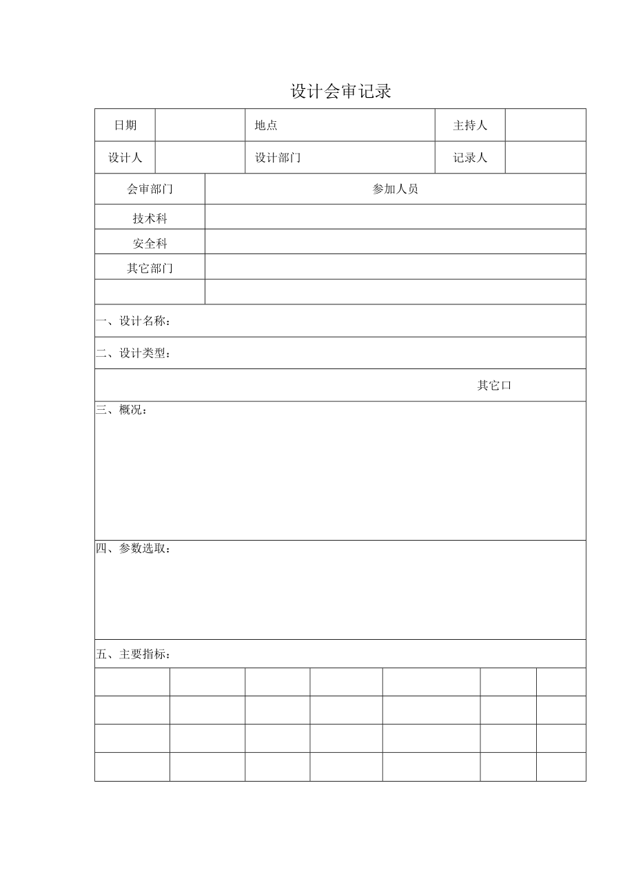 安全标准化之设计会审记录.docx_第1页