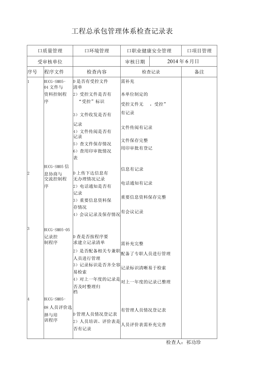 工程总承包管理体系检查记录表(行保).docx_第3页