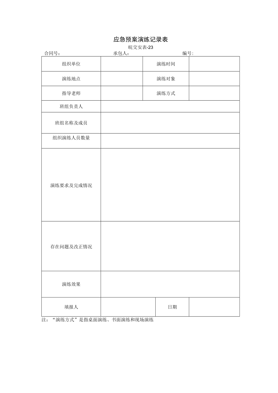 应急预案演练记录表.docx_第1页