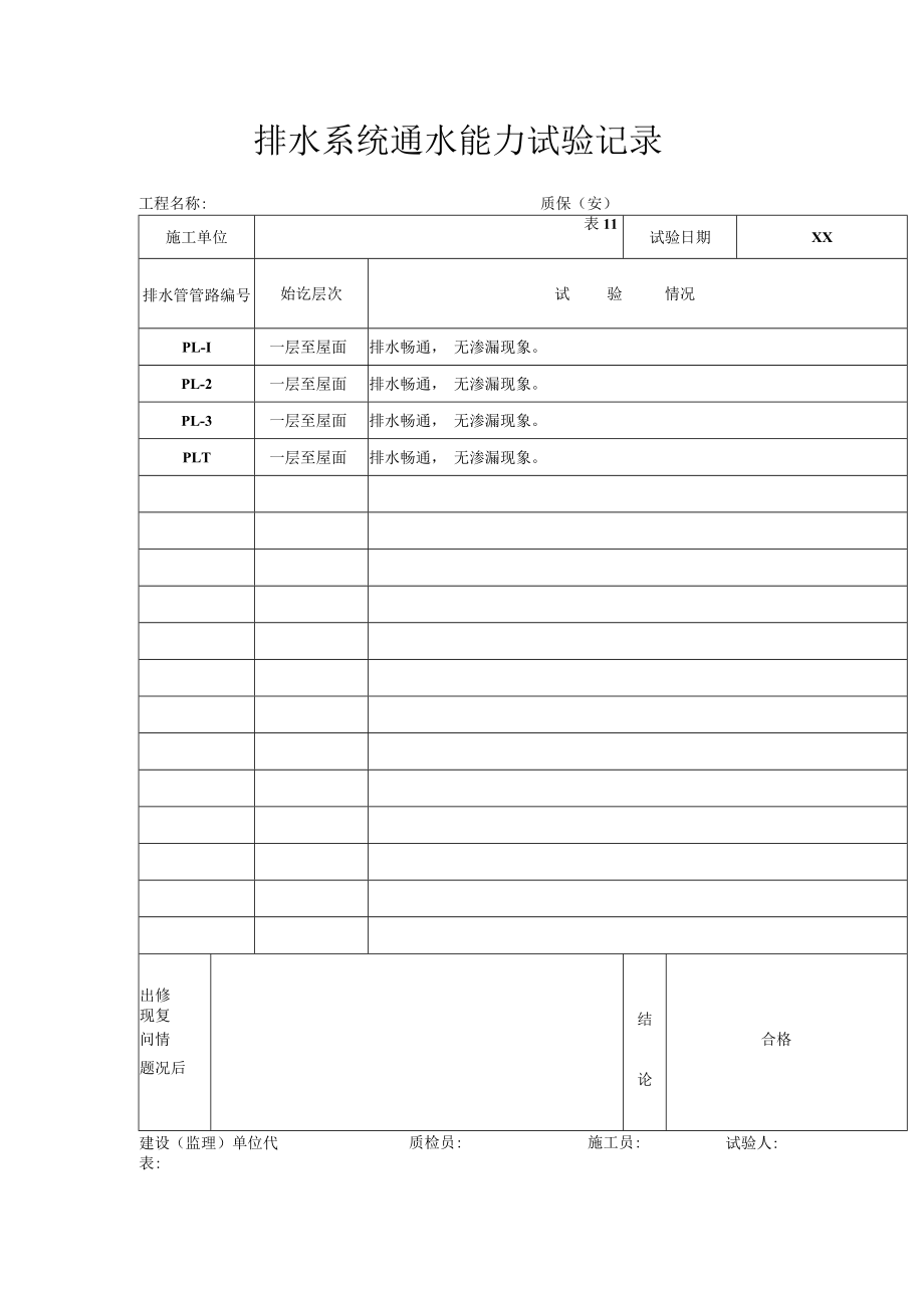 排水系统通水能力试验记录.docx_第1页