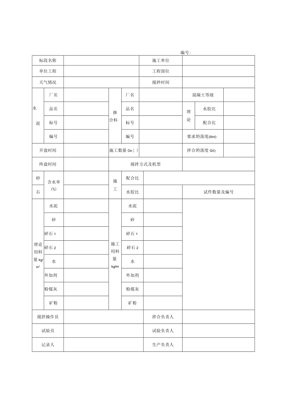 拌和站生产工序过程记录表 .docx_第1页