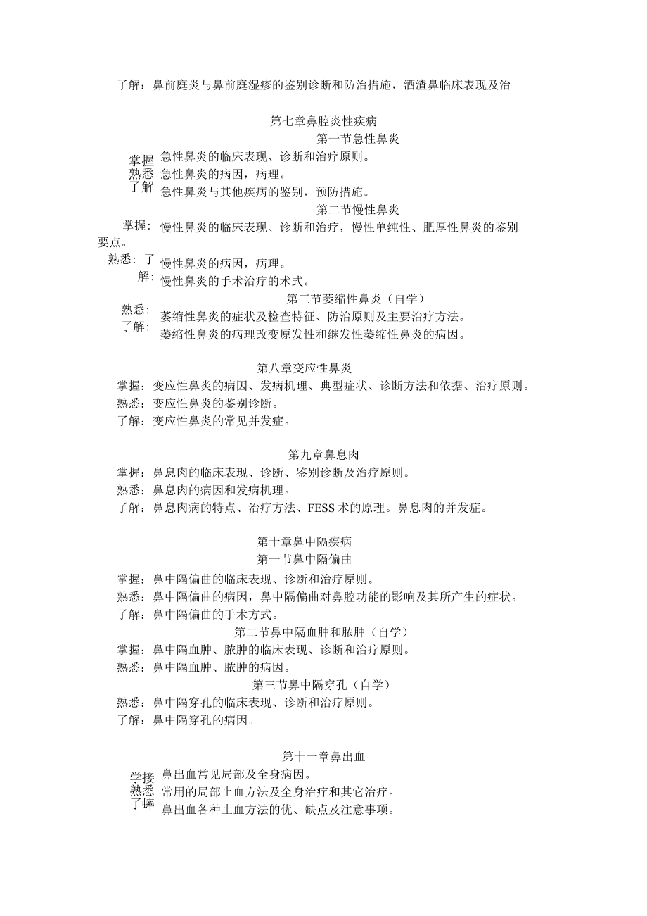 山东一医大耳鼻咽喉头颈外科学教学大纲.docx_第3页