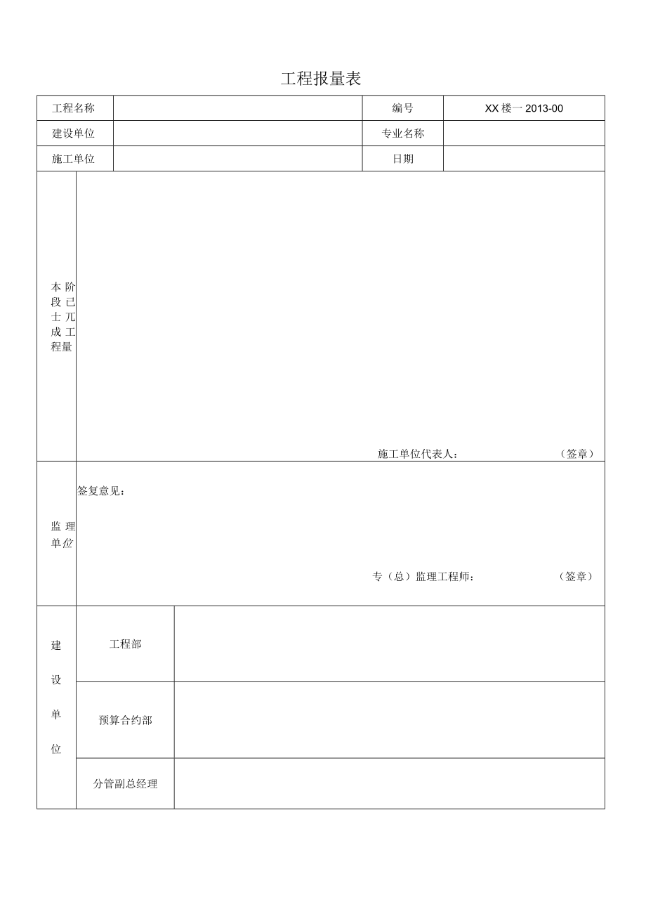 工程进度报量表【整理精品范本】.docx_第1页